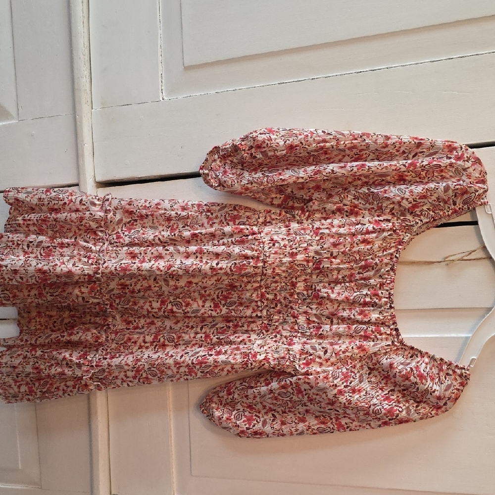 Floral Pink Kids Casual Dress